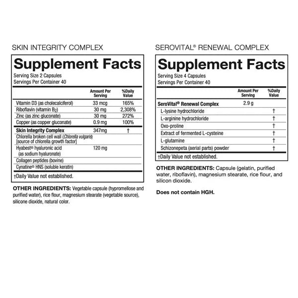 SeroVital Skin Revive Supplement for Women - 240 Capsules, 40 Day Supply SeroVital