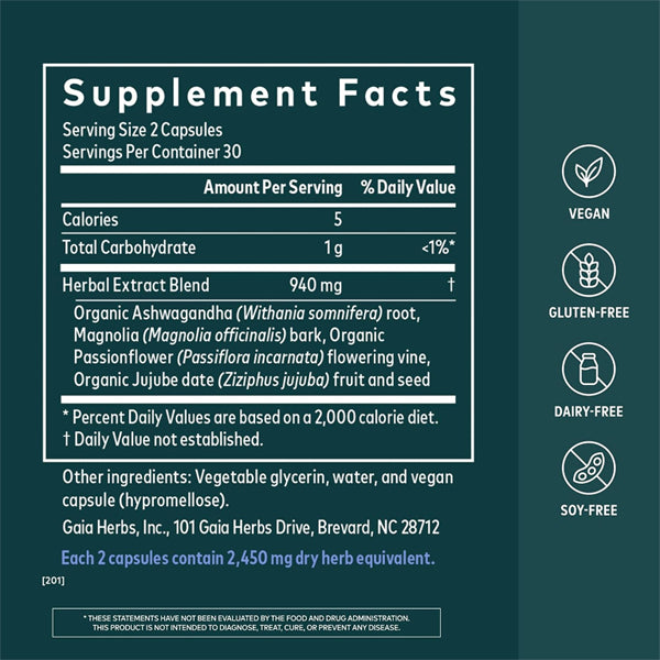 Gaia Herbs SleepThru Sleep Support Supplement 60 Vegan Capsules
