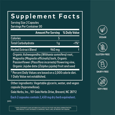 Gaia Herbs SleepThru Sleep Support Supplement 60 Vegan Capsules