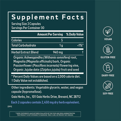 Gaia Herbs SleepThru Sleep Support Supplement 60 Vegan Capsules
