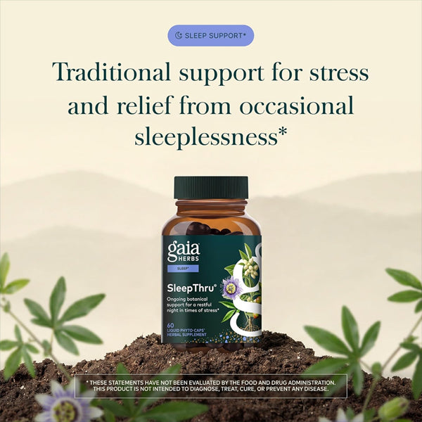 Gaia Herbs SleepThru Sleep Support Supplement 60 Vegan Capsules