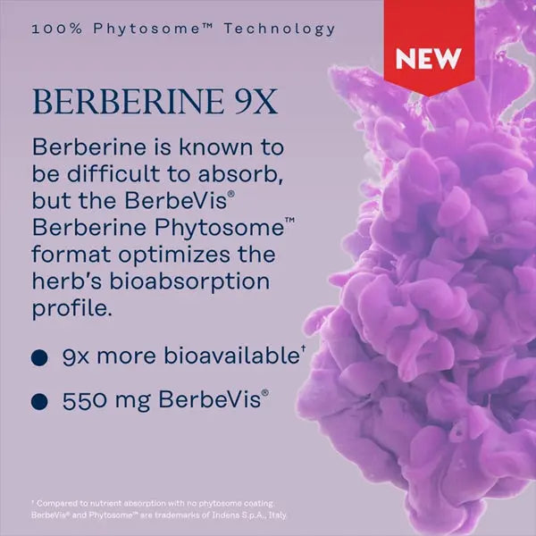 Solaray Berberine Phytosome 9X Absorption and Easy-to-Digest 30 VegCaps Solaray