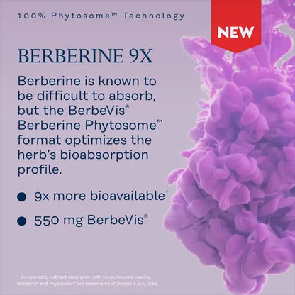 Solaray Berberine Phytosome 9X Absorption and Easy-to-Digest 30 VegCaps Solaray