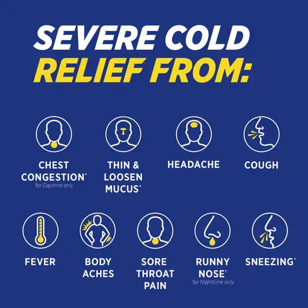2 Pack - Theraflu Multi-Symptom Severe Cold Day & Night Liquid Berry 16.6oz Theraflu