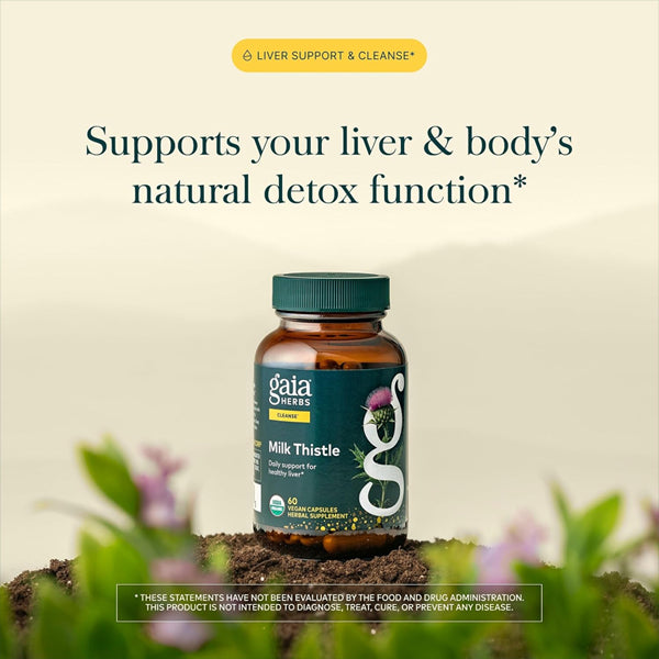 Gaia Herbs Milk Thistle Liver Supplement 60 Vegan Capsules