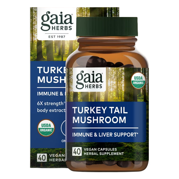 Gaia Herbs Turkey Tail Mushroom Immune Support 40 Vegan Capsules