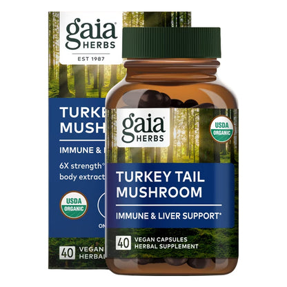 Gaia Herbs Turkey Tail Mushroom Immune Support 40 Vegan Capsules