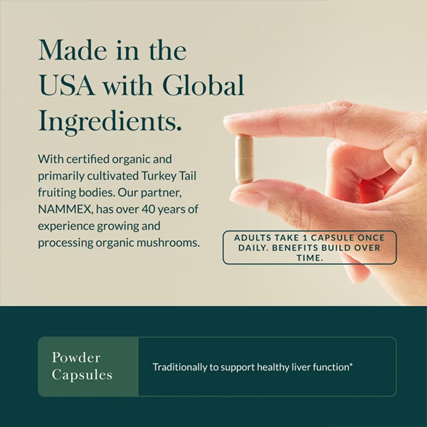 Gaia Herbs Turkey Tail Mushroom Immune Support 40 Vegan Capsules