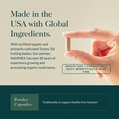 Gaia Herbs Turkey Tail Mushroom Immune Support 40 Vegan Capsules
