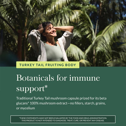 Gaia Herbs Turkey Tail Mushroom Immune Support 40 Vegan Capsules