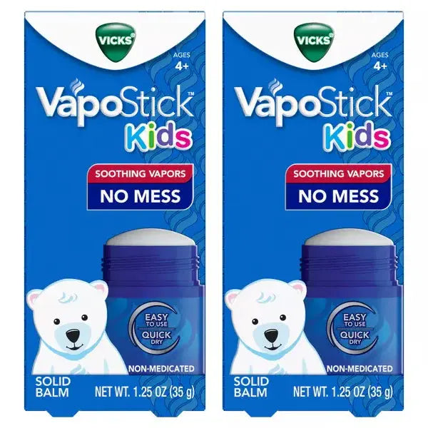 2 Pack - Vicks VapoStick Kids Soothing Vapors Balm 1.25oz Vicks