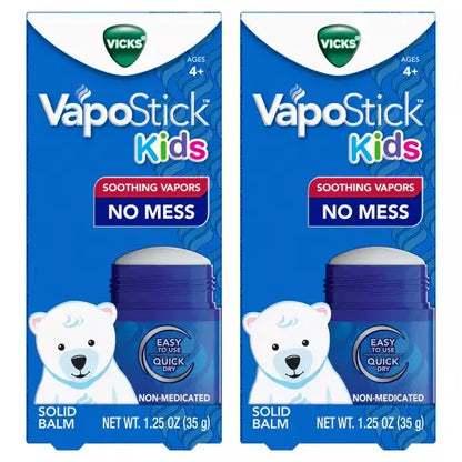 2 Pack - Vicks VapoStick Kids Soothing Vapors Balm 1.25oz Vicks