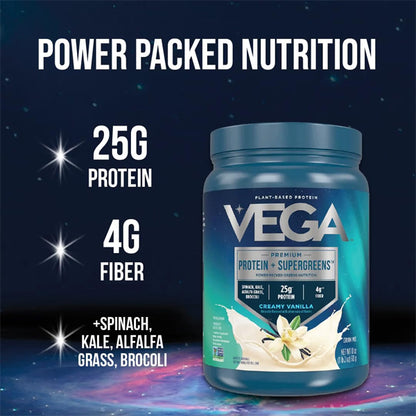 Vega Protein and Greens Plant Based Protein Powder Creamy Vanilla 18oz