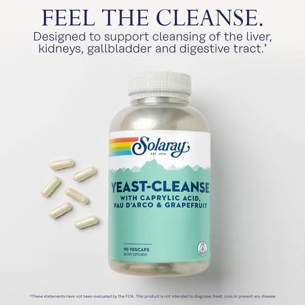 Solaray Yeast-Cleans with Caprylic Acid 90 VegCaps Solaray